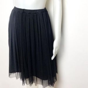 UO Black Pleated Chiffon Skirt